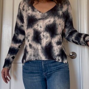 Anthropologie Tie-Dye V-Neck Sweater